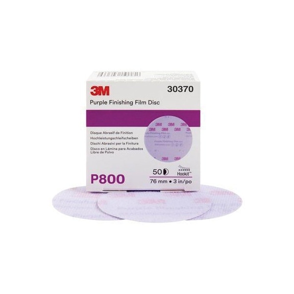 3M 3M Hookit Purple Finishing Film Disc, 30370, 3 in, P800, 50 discs per bx, 50PK 7100122788 - main